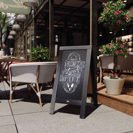 Flash Furniture Black Wood A-Frame Magnetic Chalkboard Set HGWA-GDIS-CRE8-052315-GG